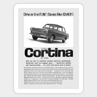 1962 FORD CONSUL CORTINA - advert Sticker